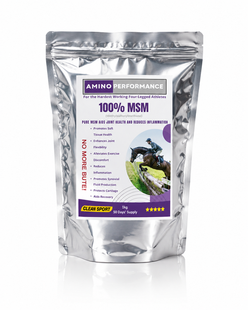 Amino Performance 100% MSM for horses 1kg joint supplement for joint, cartilage and soft tissue support